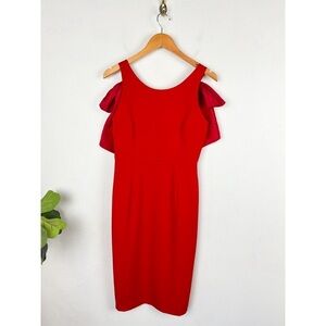 Camilyn Beth Red Tie Bow Sleeveless Holiday Cocktail Dress Sz 4